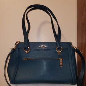 Coach Kailey Carryall Teal Leather Handbag